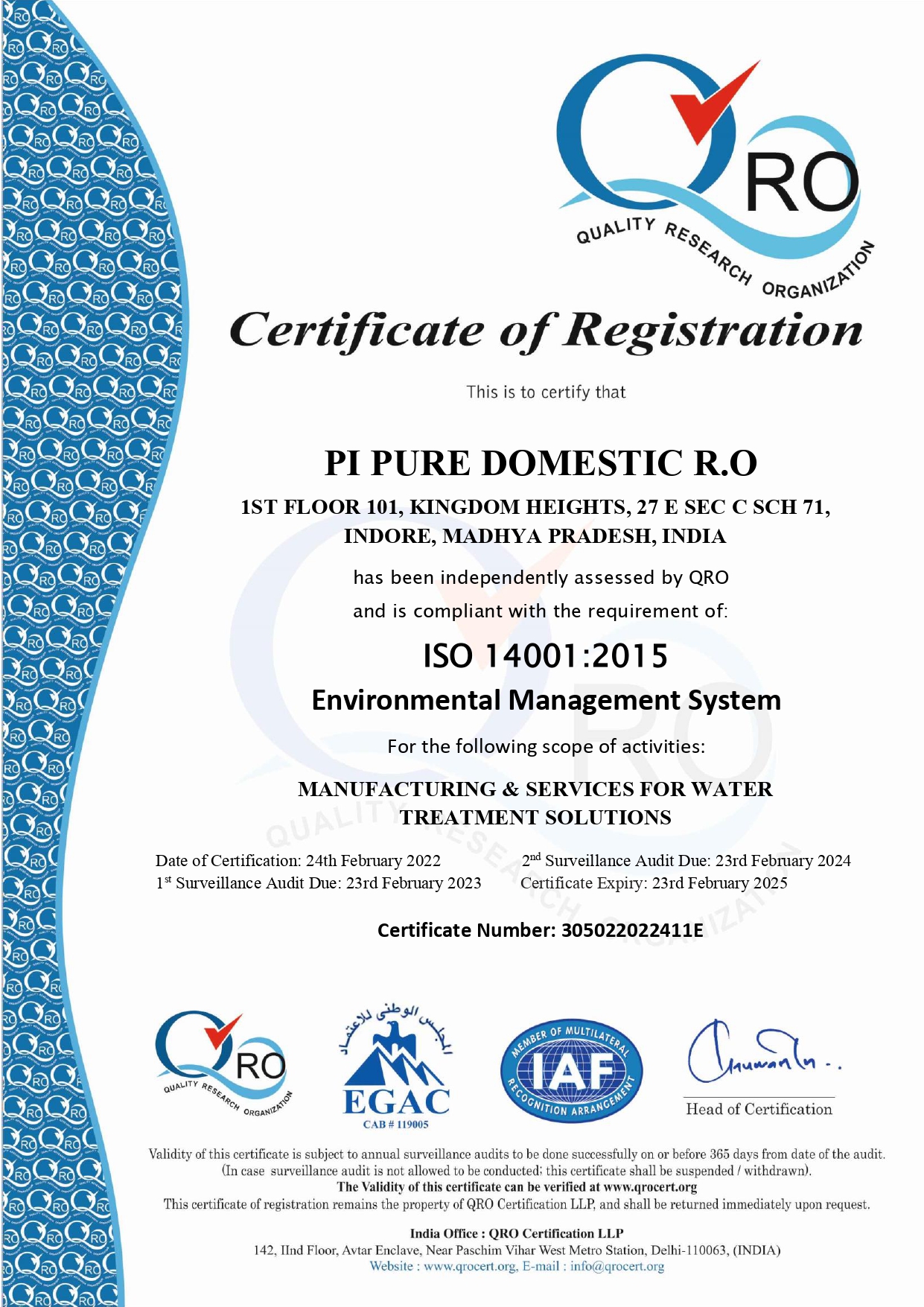 pi pure domestic r.o iso 14001 2015 EGAC FINAL COPY page 0001